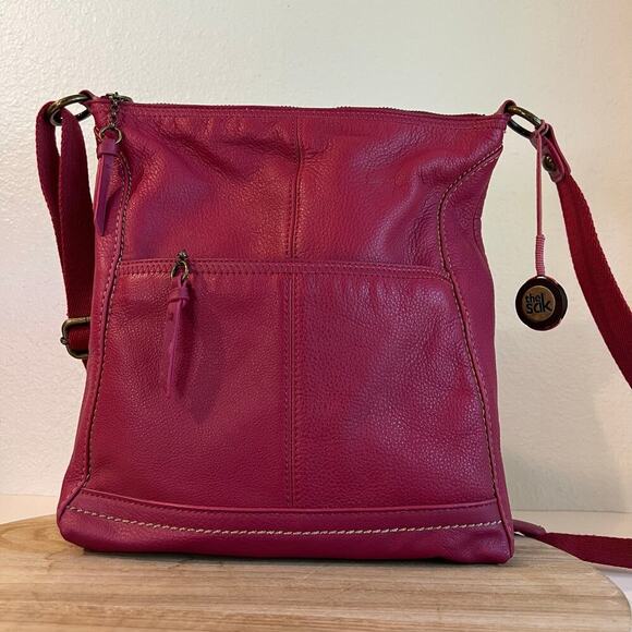 The Sak Lucia Pink Genuine Leather Medium Crossbody Bag - Picture 1 of 13